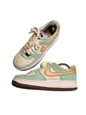 Nike Air Force 1 Low Happy Pineapple Canvas Sneakers Green Size 6
